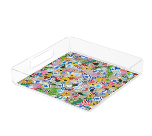 Bandeja de servir de acrílico ecológica, bandeja cuadrada personalizada para almacenamiento de cosméticos, a precio de mayoreo. - Product Image 1