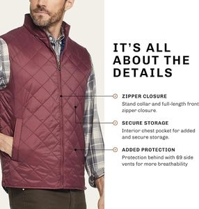 Men Casual Lightweight <b>Quilted</b> Puffer Vest Stand Collar Zip up <b>Waistcoat</b> Solid Water Resistant Winter Outdoor Outerwear - Product Image 4