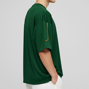เสื้อยืดคอกลมทรงหลวมไหล่ตก ดีไซน์ล่าสุด ผ้าฝ้าย 100% น้ำหนัก 180 กรัม เนื้อผ้าทึบ เป็นมิตรต่อสิ่งแวดล้อม แห้งเร็ว ไม่ยับ รับสกรีนโลโก้ - Product Image 3