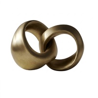 Sculpture abstraite contemporaine en aluminium, artisanale, finition laiton antique irrégulière, pour la décoration de table à la maison