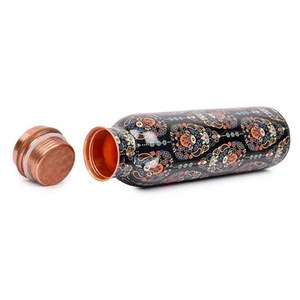 Botella de Metal y Cobre para Bebidas, Tapa Hermética Ayurvédica, Diseño Multicolor Esmaltado - Product Image 2