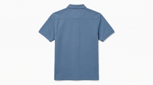 Polo à manches courtes bleu pour homme Dumela International, broderie sur le devant, uni, décontracté, respirant, en polyester tricoté, coupe classique - Product Image 2