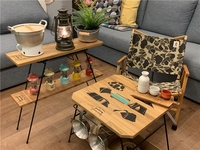 Table de camping pliable moderne en teck, petite, personnalisable, durable, résistante aux intempéries, pour l'extérieur