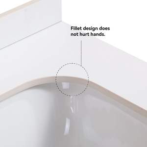 Lavandino da bagno bianco da 24 pollici con lavandino elegante ed elegante collezione da bagno - Product Image 5