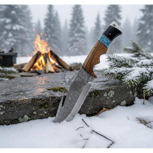 NEW FRIENDS INDUSTRIES Nouvelle édition Couteau de chasse à dépecer en acier Damas fait main sur mesure, lame de 6 pouces, ambidextre - Product Image 2