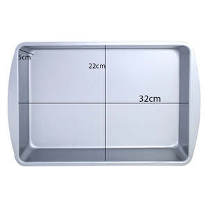 Bandeja rectangular profunda antiadherente de 32 x 22 cm, color gris, apta para horno, utensilio de cocina duradero. - Product Image 4