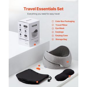 Cuscino da Viaggio a Doppio Strato con Supporto 3D, Rotazione Flessibile a 360 Gradi, in Memory Foam Migliorato per Viaggi Confortevoli - Product Image 4