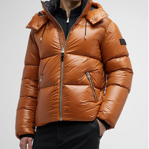 Blouson matelassé à capuche pour homme, design personnalisé, avec empiècements de couleur, coupe-vent, hiver, décontracté, épais, en polyester, fermeture éclair intégrale - Product Image 2
