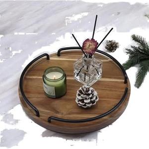 Platos Redondos de Madera para Cena, Bandeja de Servir de Madera Maciza Natural, Vajilla Reutilizable Ecológica para Restaurante, Cocina y Hogar - Product Image 4