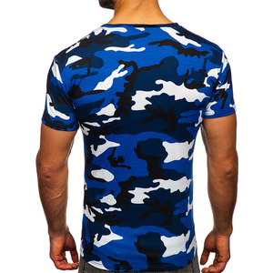 เสื้อยืดลายพรางสำหรับผู้ชาย ขายส่ง ผลิตตามสั่ง ขายดีที่สุด คุณภาพพรีเมียม คอกลม แขนสั้น สีพื้น - Product Image 2
