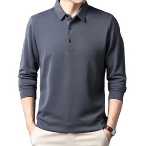 Camiseta de manga larga para hombre, informal, transpirable, de punto, de alta calidad, de poliéster/algodón, para verano. - Product Image 4