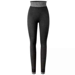 High Waist Full Length Yoga <b>Leggings</b> Solid Color Textured Seamless Elastic Waist Four-Way Stretch Pants for Fitness Running - Product Image 4