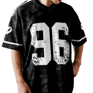 Camiseta Deportiva de Fútbol Americano Negra de Primera Calidad, Cuello en V, Patrón de Camuflaje, Logotipo Personalizado, Servicio de Etiqueta Privada OEM, Venta al Por Mayor - Product Image 5