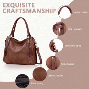 Nouveau sac fourre-tout de luxe en PU, sac à bandoulière, support OEM, mode féminine, fabriqué au Pakistan, prix de gros - Product Image 4