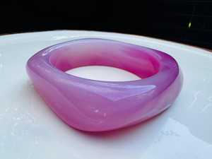 Handmade Chunky Resin Bangles in Pink, <b>Light</b> Pink, Clear Purple or Sand Beige - Product Image 4
