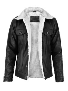 <b>Mens</b> Everton Black <b>Shearling</b> Leather <b>Jacket</b> - Product Image 1