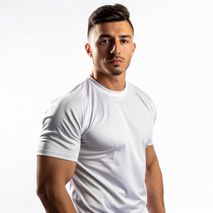 Nouveaux vêtements de sport pour hommes, t-shirts de sport respirants en jersey polyester/coton, séchage rapide - Product Image 2