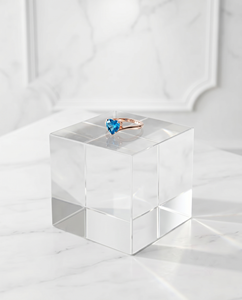 New Trendy Clear Acrylic Block Display <b>Stand</b> - Round Clear Acrylic Pedestal for Cosmetics, Jewelry, Rings, - Product Image 2