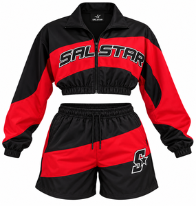 <b>Women</b>’s Custom <b>Tracksuit</b> Set 2 Piece Crop Jacket & Shorts Wholesale Athletic Sportswear Training Jogger Set Manufacturer - Product Image 1