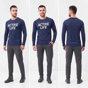 Nouvel Arrivage 2026 T-shirt de Yoga Imprimé pour Homme 100% Polyester Spandex, T-shirt d'Entraînement Séchage Rapide, T-shirt Décontracté à Manches Longues pour Homme - Product Image 5