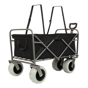 Carrello Utilitario Pieghevole con Telaio in Acciaio per Ogni Terreno, Ruote Pneumatiche da 9 Pollici, Carrello da Spiaggia con Grandi Ruote, Capacità 227 kg, Carrello da Campeggio - Product Image 4