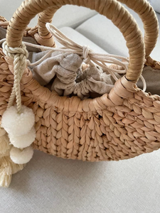 Best Summer Product 2026 Unisex Handmade Bags Cheap Wholesale Straw Bag High Quality Water Hyacinth Bag With Pompom - Product Image 6