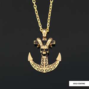 Collar con Colgante de Calavera BOJ 03, Collar con Tres Calaveras, No Vea, No Oiga, No Hable, Precio Bajo - Product Image 4