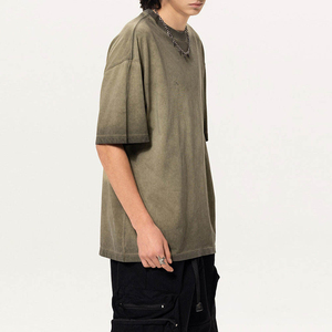 เสื้อยืดคอตตอน 100% หนานุ่ม รับผลิตแบบ OEM ODM สกรีนโลโก้ได้ ล้างสีแบบวินเทจ ทรงโอเวอร์ไซส์ ไซส์พลัส สไตล์สตรีทแวร์ - Product Image 5