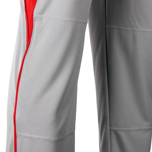 Pantalon de baseball gris pour homme avec bande latérale marine, respirant, anti-humidité, en polyester, fermeture éclair, coupe classique, couleur unie, protection UV - Product Image 5