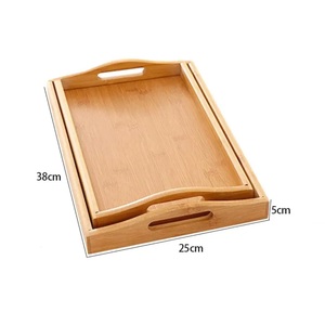 ELEGANT GALLERY Bandeja Rectangular de Bambú con Asas, Diseño Moderno con Patrón Escénico Ecológico, Platos al por Mayor - Product Image 2
