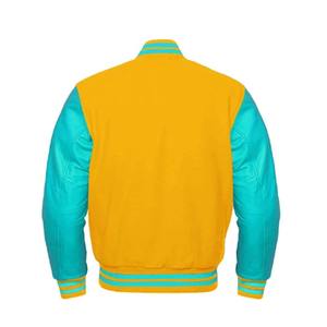 Blouson de baseball universitaire 2025 personnalisé ODM/OEM de haute qualité pour homme, avec broderie de logo, imperméable, col montant, style décontracté - Product Image 2