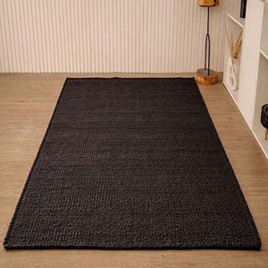 Black Handwoven Jute Area Rug Minimalist Neutral Black Jute Living Room Rug Modern Scandinavian Bedroom Carpet Soft Floor Decor - Product Image 6