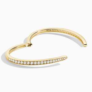 Bracelet manchette en argent sterling 925 avec zircone cubique taille brillant, design à espace négatif, pour femme, usage quotidien et bureau - Product Image 6