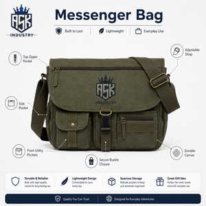 Bolso bandolera para hombre con amplio espacio de almacenamiento, tela resistente y correa ajustable para el trabajo, viajes, uso diario y desplazamientos. - Product Image 6