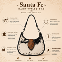 Tas Selempang Kulit Sapi Asli Barat untuk Wanita |   Tas Tangan Boho Vintage Buatan Tangan Tali Tunggal Ramah Lingkungan Tahan Lama