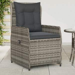 2pcs Gray Poly <b>Rattan</b> <b>Reclining</b> Patio <b>Chairs</b> - Product Image 1