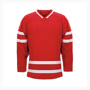 Maillot de hockey sur glace personnalisé imprimé par sublimation, col en V, manches courtes, évacuation de l'humidité, 100% polyester, coupe régulière pour adulte - Product Image 3