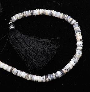 Perles Heishi en opale dendrite naturelle, perles en opale gemme, perles en opale dendrite en forme de pneu pour la fabrication de bijoux, perles de pierres précieuses en vrac - Product Image 3