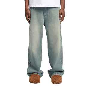 Jeans en denim uni foncé respirant et décontracté pour hommes, brodés, vente en gros directe du fabricant, pour l'été, l'automne et l'hiver - Product Image 5