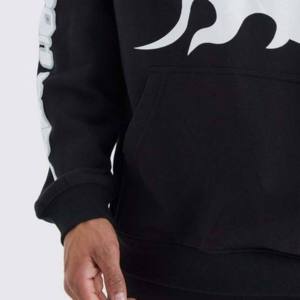 Y2K Cyberpunk Style Plus Size Men <b>Gothic</b> Print <b>Hoodie</b> Winter Fleece Back Graphic Pullover Sweatshirt OEM ODM - Product Image 2