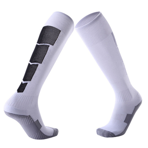 High Quality Custom Design Men's Sport <b>Socks</b> Breathable Non-Slip Terry Basketball Football Soccer Trampoline-Long Logo Grip - Product Image 2