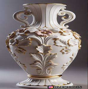 Vase marron exquis orné de motifs en filigrane doré complexes et de poignées classiques, disponible à prix de gros. - Product Image 2