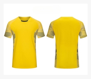 Men Blue Short Sleeve Soccer Jersey Crew Neck Striped Print Moisture Wicking Athletic Fit All Seasons Polyester <b>Sport</b> <b>Apparel</b> - Product Image 6