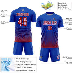 เสื้อฟุตบอลแบบกำหนดเองสำหรับผู้ชาย สีแดง แขนสั้น โพลีเอสเตอร์ 100% ระบายอากาศได้ดี ชุดทีมพร้อมหมายเลข 10 และพิมพ์ชื่อท้ายเสื้อ - Product Image 3