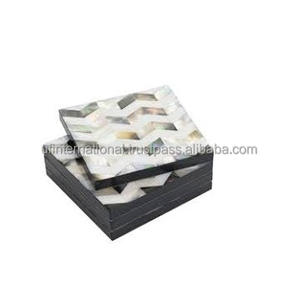 Posavasos de madera y hueso con soporte, posavasos de diseño blanco y negro para bebidas, producto en oferta, venta al por mayor - Product Image 6