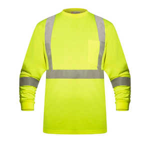 Camiseta DE SEGURIDAD DE manga completa amarilla fluorescente X-Large de alta visibilidad 100% poliéster - Product Image 1