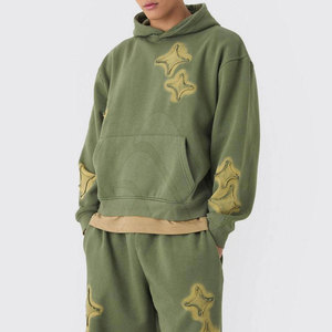 Conjunto Deportivo de Invierno para Hombre, Talla Grande, con Bordado de Lujo, Lavado Ácido, Estampado, 2 en 1, Sudadera y Pantalones Deportivos, 100% Algodón - Product Image 4