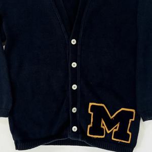 SEEBI SPORTS Men's Yellow Wool/Cashmere/Cotton <b>Thick</b> Knit <b>Cardigan</b> Sweater Delta for Phi Letters Solid Sleeves Full Sleeve - Product Image 6