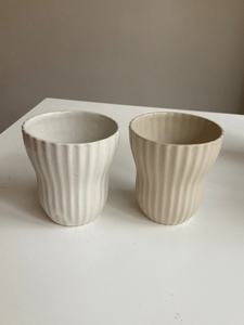 Tasse en céramique tendance 2026, design à rayures personnalisées, décoration intérieure, tasse à café personnalisée sans poignée par UO INDIA - Product Image 3