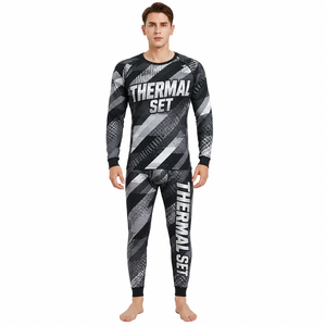 Conjunto Térmico Personalizado para Hombre, Camiseta de Compresión de Manga Larga y Leggings, Secado Rápido, Absorbe la Humedad, Ropa Interior Térmica para Deportes de Invierno - Product Image 1